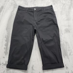 Gloria Vanderbilt Pant Womens 8 Black ANITA High Rise Straight Capri Khaki Unltd